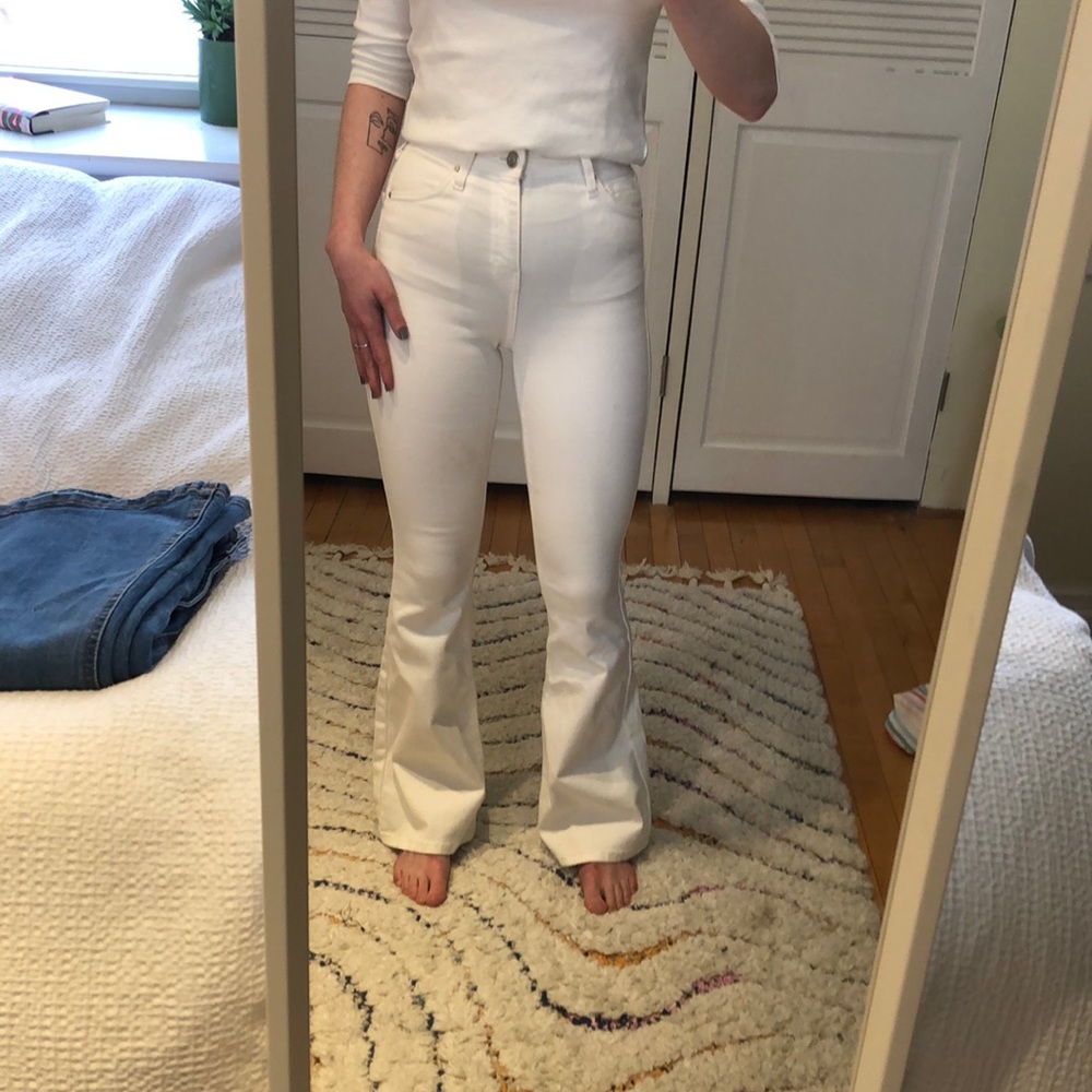 Topshop Jamie Flares in white